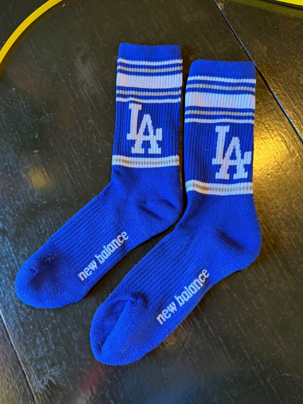 Blue Dodgers socks by New Balance